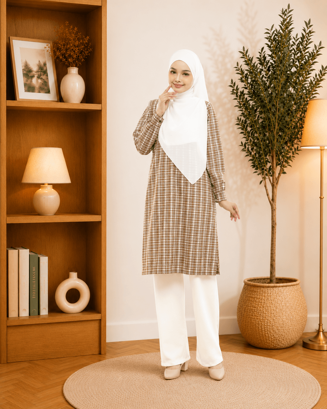 Set Blouse & Seluar Cikgu Ayu | Premium Cotton | Baju Kurung Moden