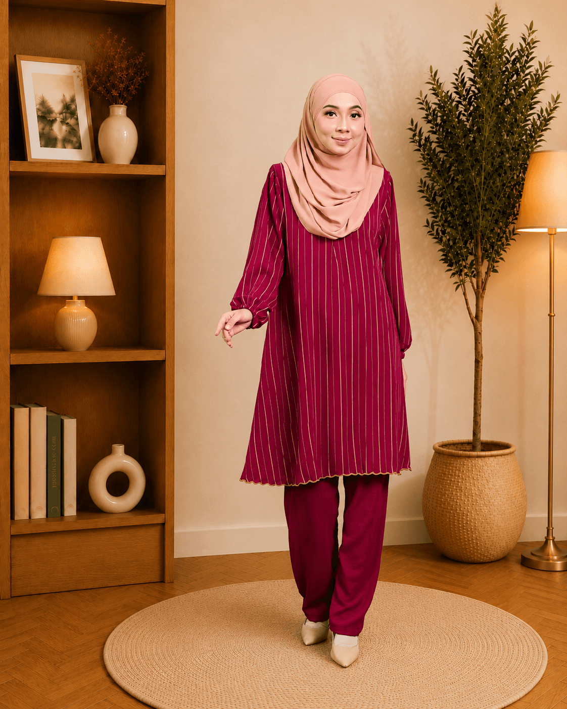 Set Hawa Blouse & Seluar Ironless | Premium Cey Crepe | Saiz S-3XL