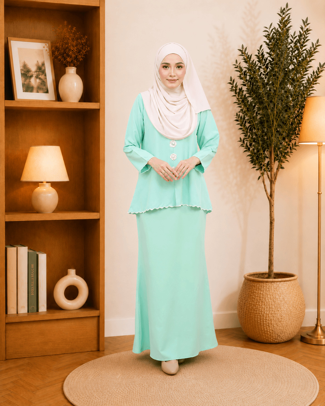 Baju Kurung Dayana Bunga Tampal | Cotton Jacquard | Saiz S-5XL