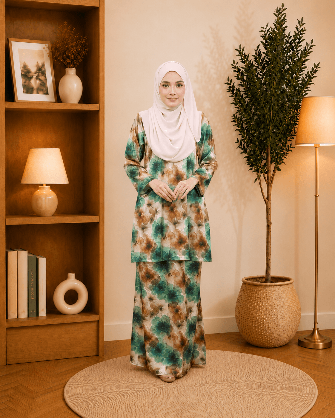 Baju Kurung Moden Marissa Floral | Silk Jacquard Premium | Saiz S-3XL