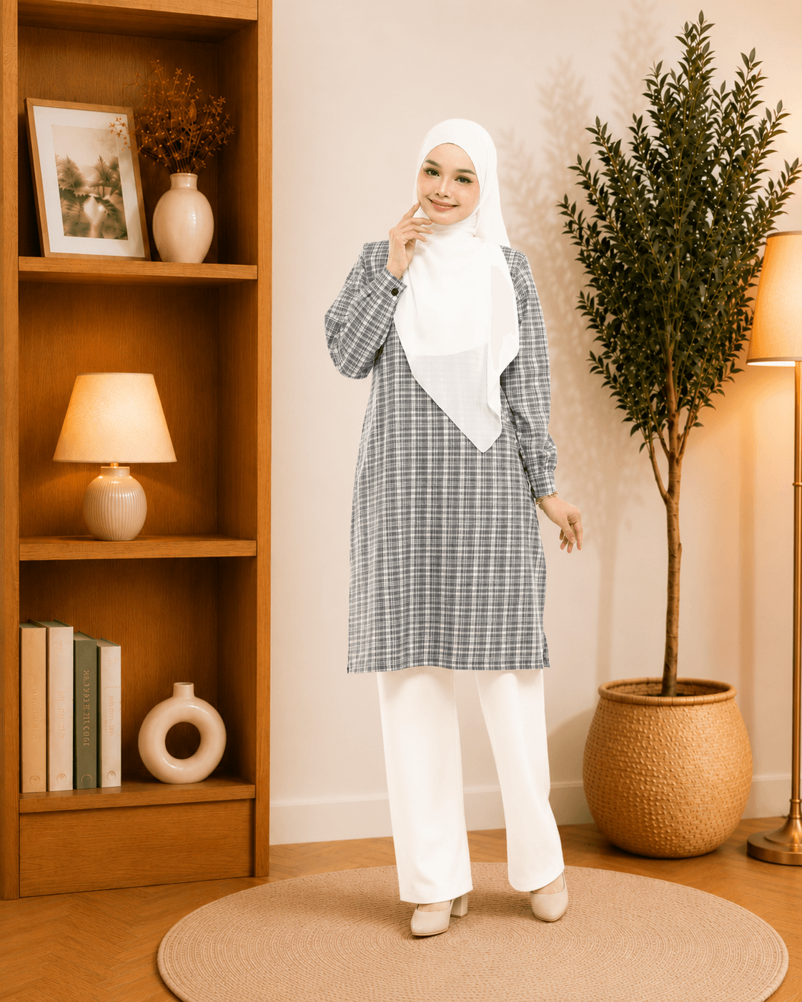 Set Blouse & Seluar Cikgu Ayu | Premium Cotton | Baju Kurung Moden