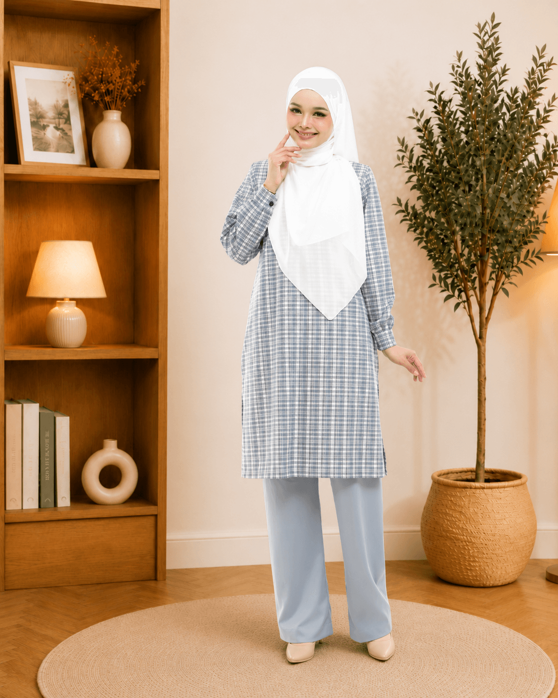 Set Blouse & Seluar Cikgu Ayu | Premium Cotton | Baju Kurung Moden