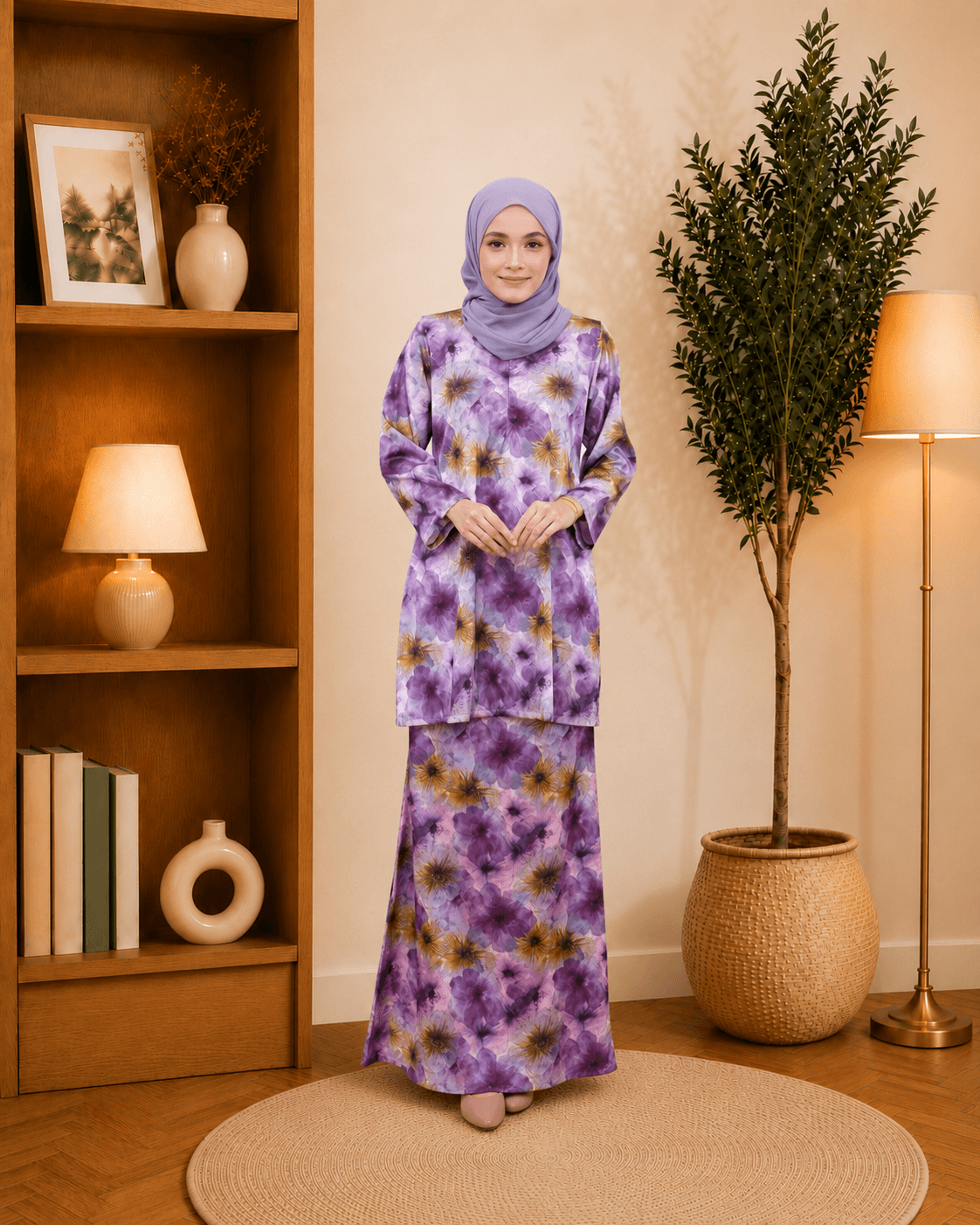Baju Kurung Moden Marissa Floral | Silk Jacquard Premium | Saiz S-3XL