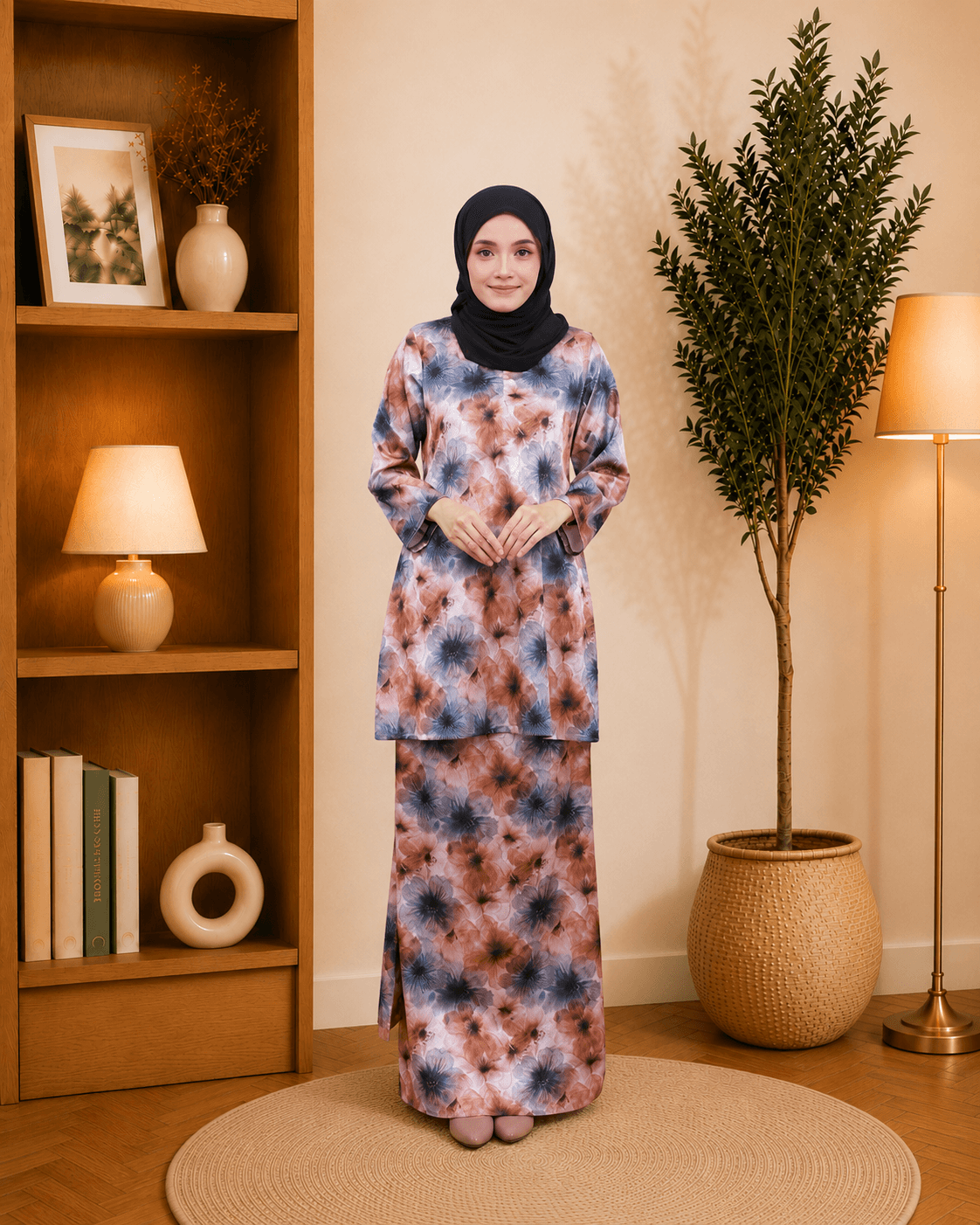 Baju Kurung Moden Marissa Floral | Silk Jacquard Premium | Saiz S-3XL