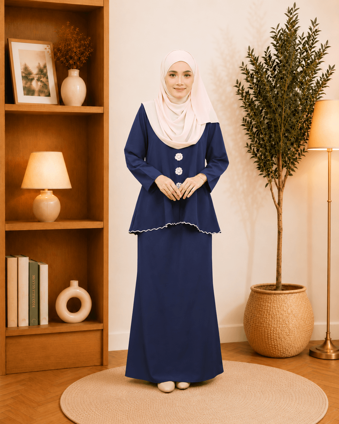 Baju Kurung Dayana Bunga Tampal | Cotton Jacquard | Saiz S-5XL