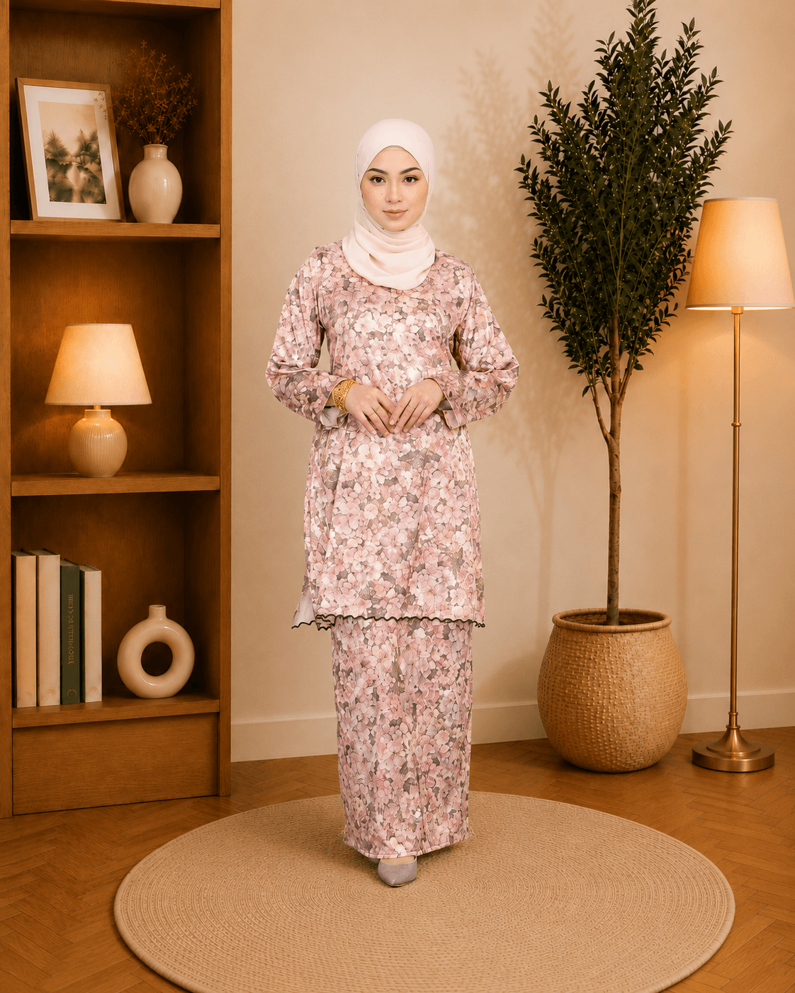 Baju Kurung Deluna Floral | Silk Jacquard Premium | Saiz S-3XL
