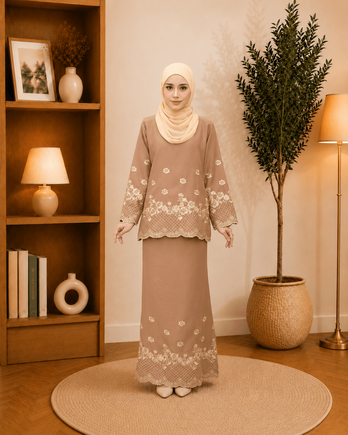 Kurung Mini Manisha Sulaman Kemas | Premium Como Crepe | Saiz S-3XL