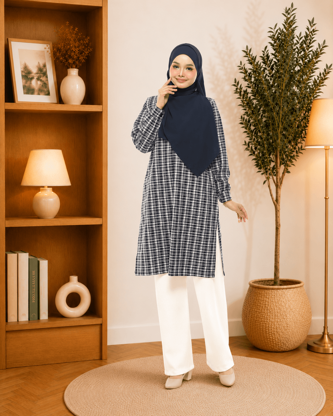 Set Blouse & Seluar Cikgu Ayu | Premium Cotton | Baju Kurung Moden