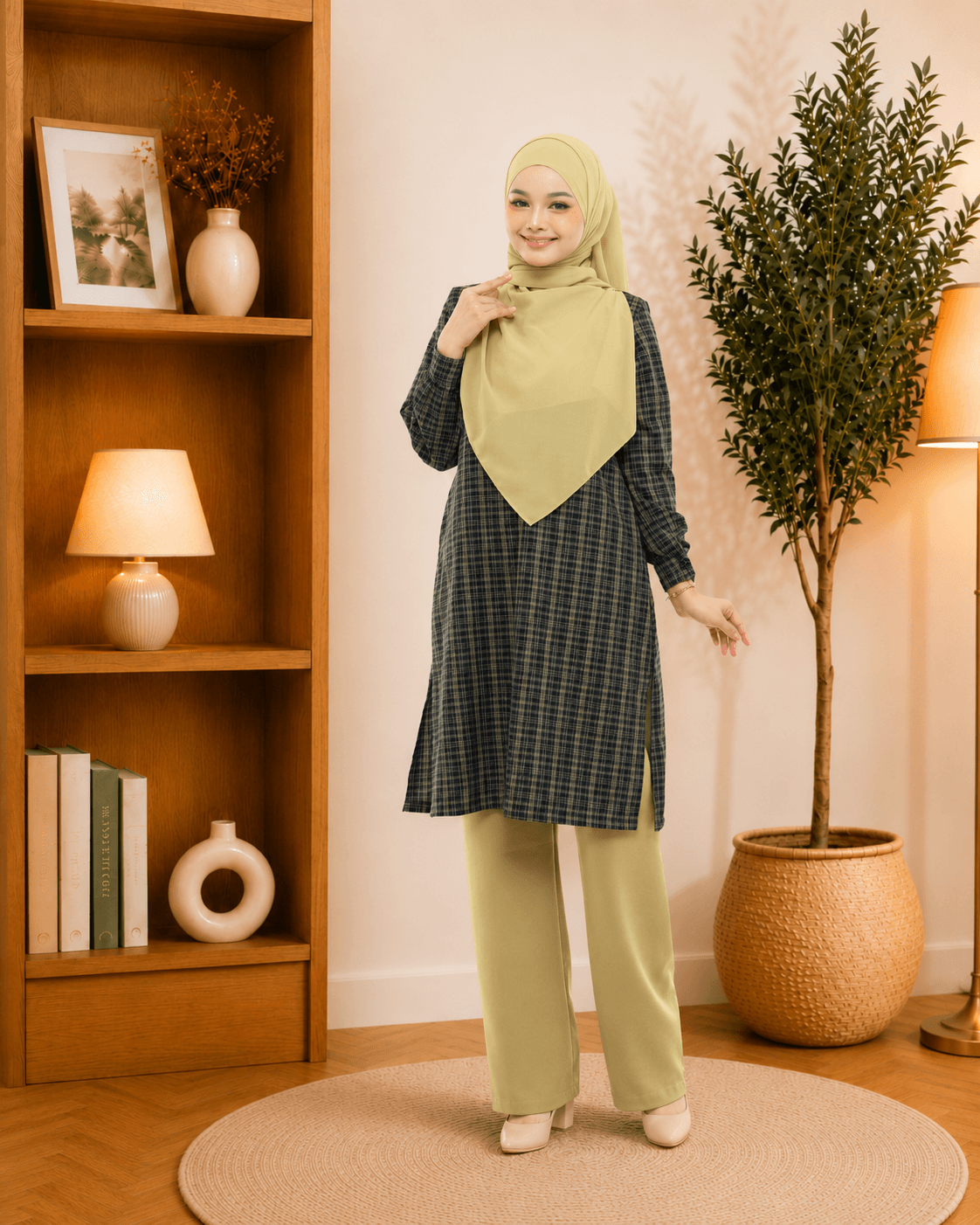Set Blouse & Seluar Cikgu Ayu | Premium Cotton | Baju Kurung Moden
