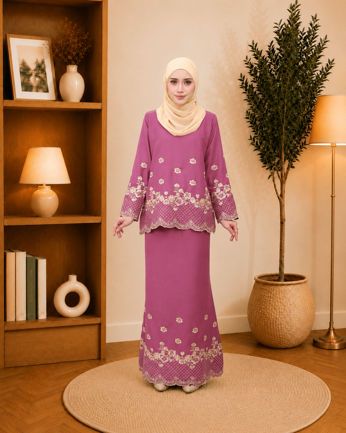 Kurung Mini Manisha Sulaman Kemas | Premium Como Crepe | Saiz S-3XL