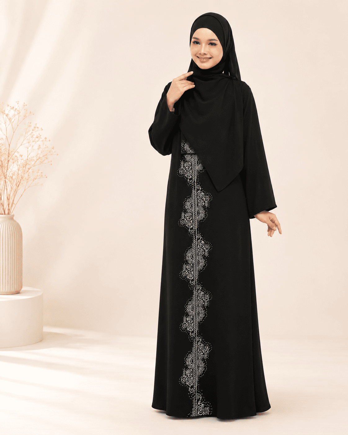 Modesti Jubah Sahara Sulam, Manik Terbaru Fashion Muslimah Ada Pocket