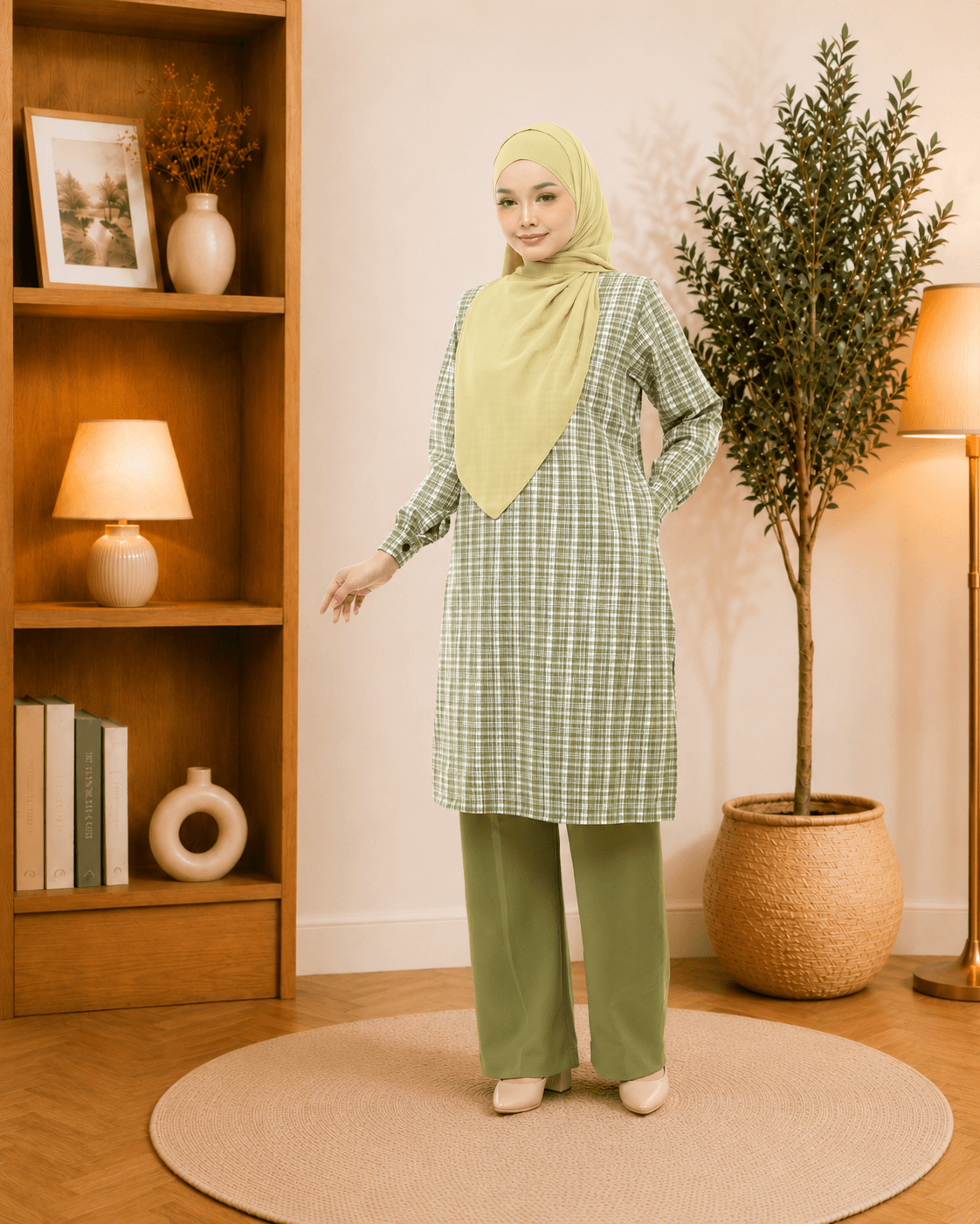 Set Blouse & Seluar Cikgu Ayu | Premium Cotton | Baju Kurung Moden