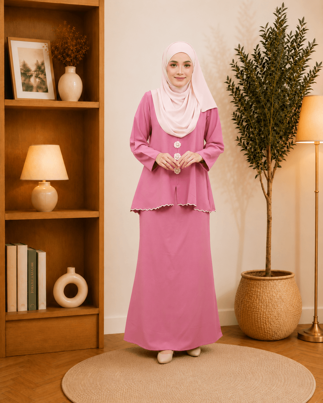 Baju Kurung Dayana Bunga Tampal | Cotton Jacquard | Saiz S-5XL