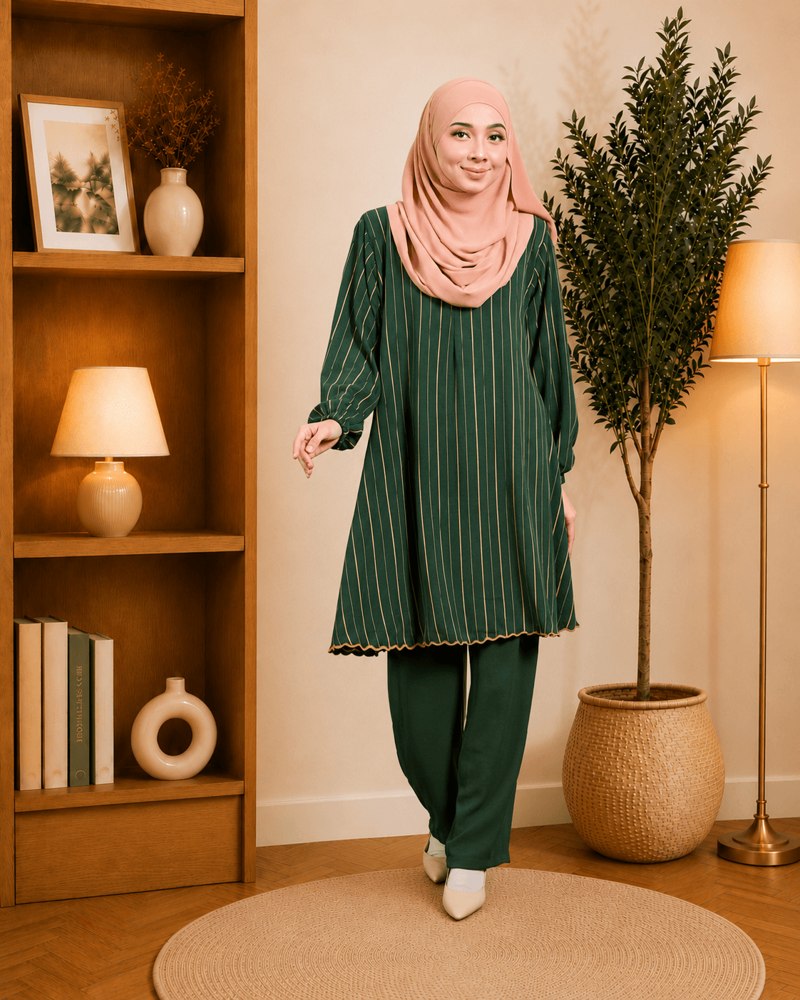 Set Hawa Blouse & Seluar Ironless | Premium Cey Crepe | Saiz S-3XL