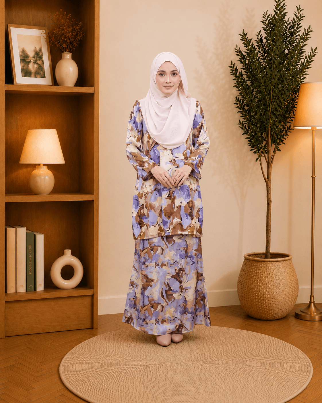 Baju Kurung Moden Marissa Floral | Silk Jacquard Premium | Saiz S-3XL