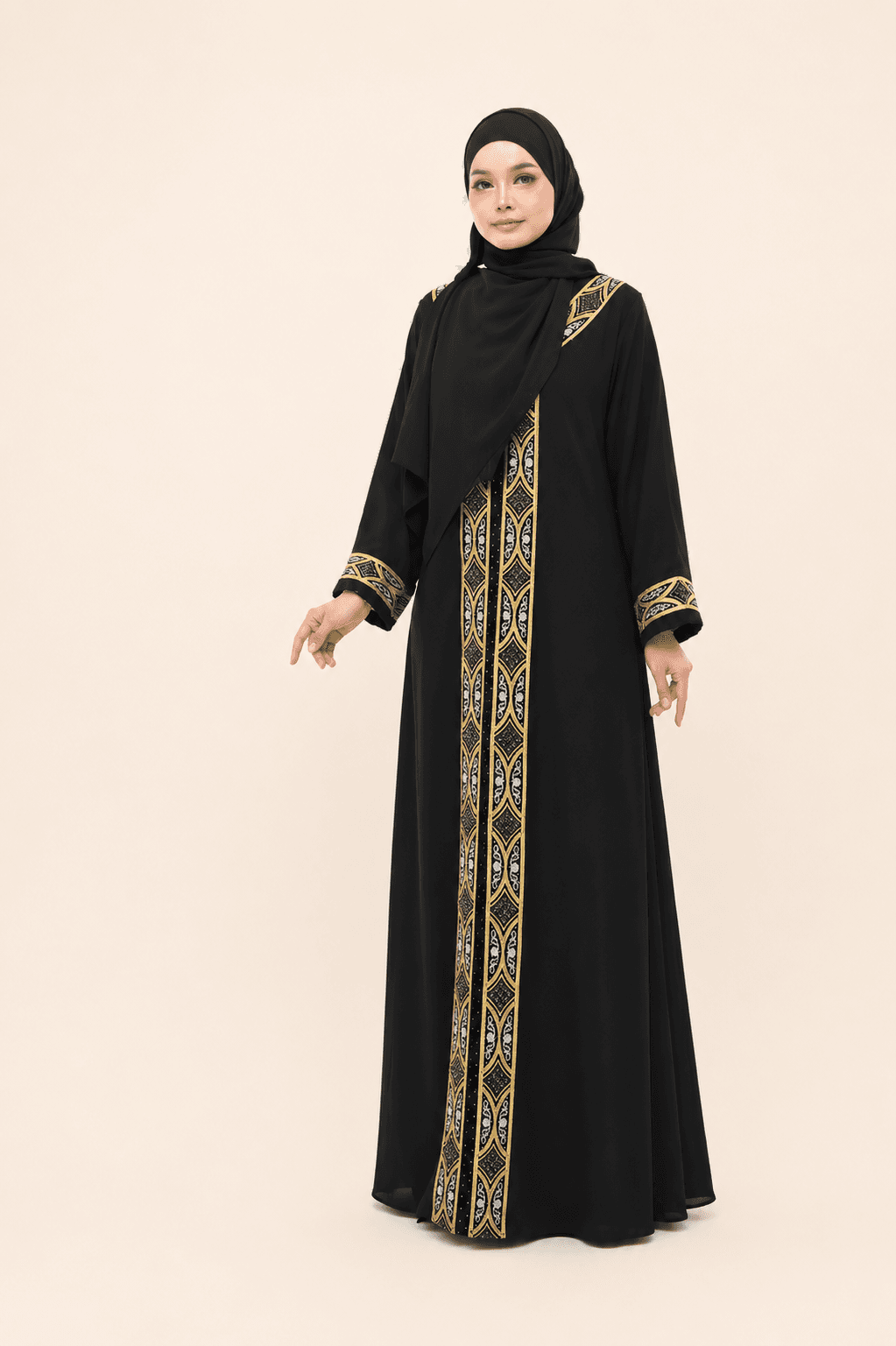 Modesti Jubah Sahara Sulam, Manik Terbaru Fashion Muslimah Ada Pocket