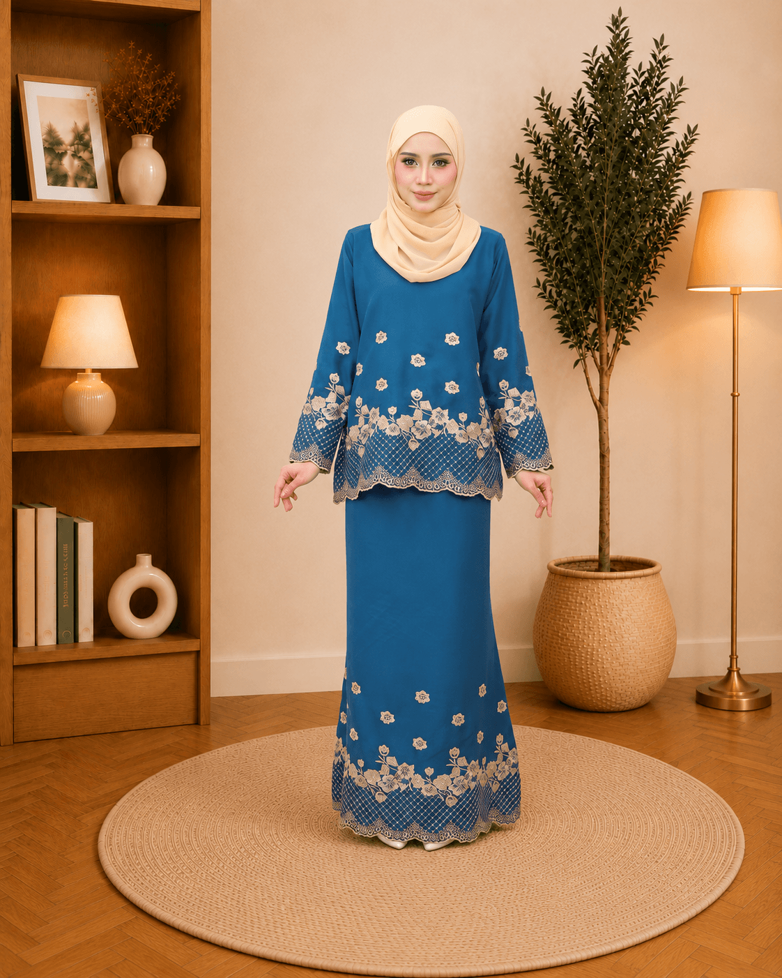 Kurung Mini Manisha Sulaman Kemas | Premium Como Crepe | Saiz S-3XL