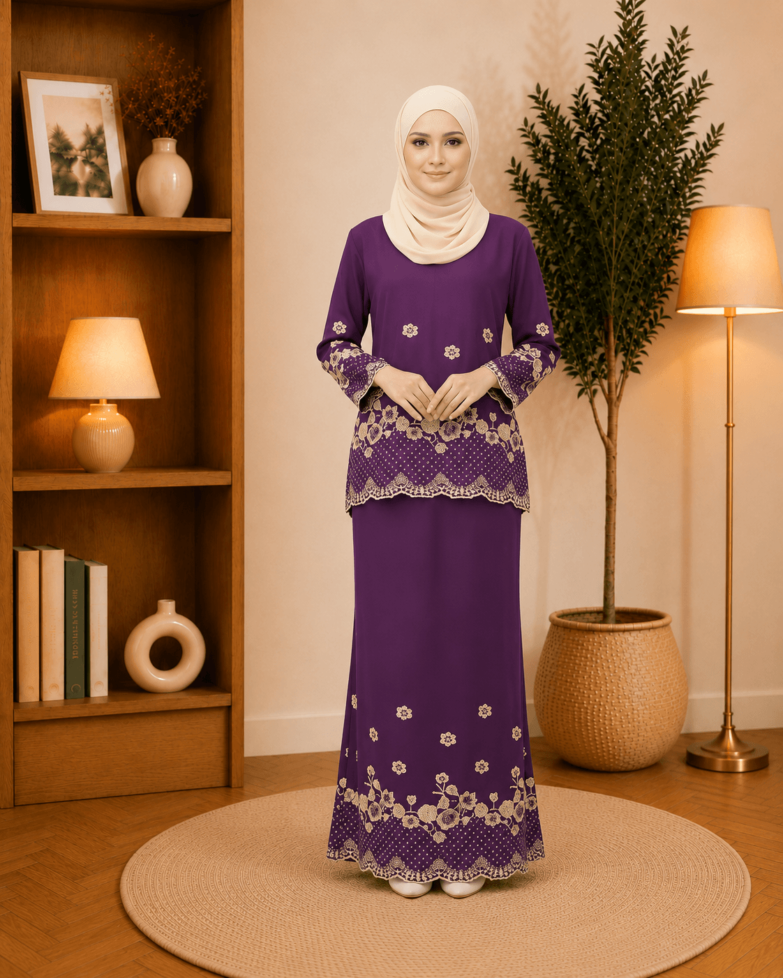 Kurung Mini Manisha Sulaman Kemas | Premium Como Crepe | Saiz S-3XL