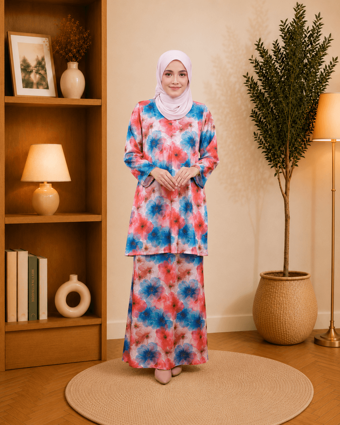 Baju Kurung Moden Marissa Floral | Silk Jacquard Premium | Saiz S-3XL