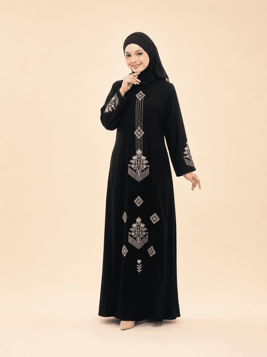 Modesti Jubah Sahara Sulam, Manik Terbaru Fashion Muslimah Ada Pocket