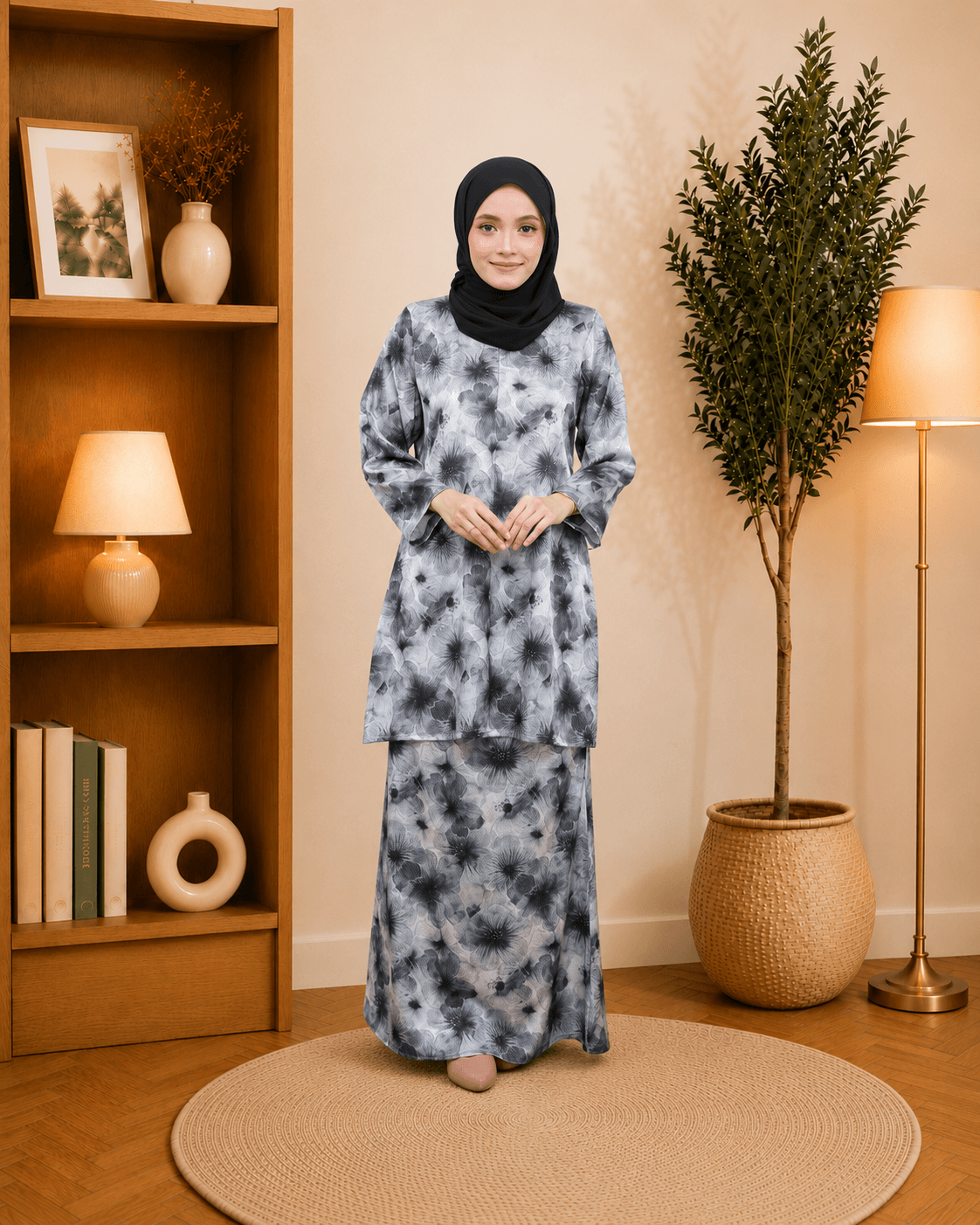 Baju Kurung Moden Marissa Floral | Silk Jacquard Premium | Saiz S-3XL