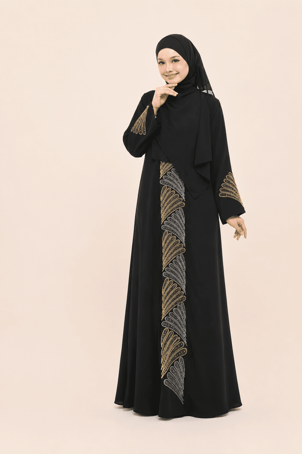 Modesti Jubah Sahara Sulam, Manik Terbaru Fashion Muslimah Ada Pocket