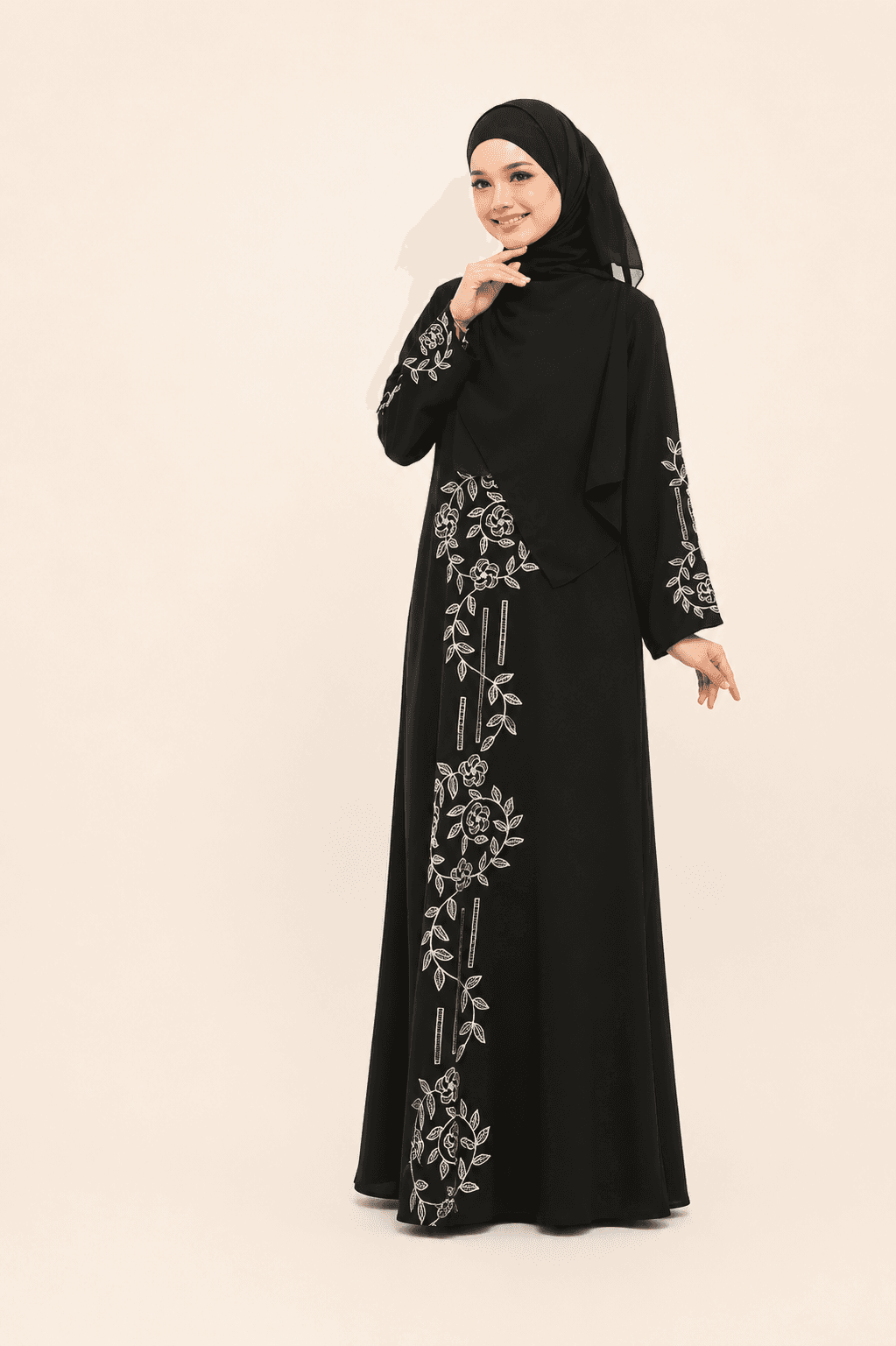 Modesti Jubah Sahara Sulam, Manik Terbaru Fashion Muslimah Ada Pocket