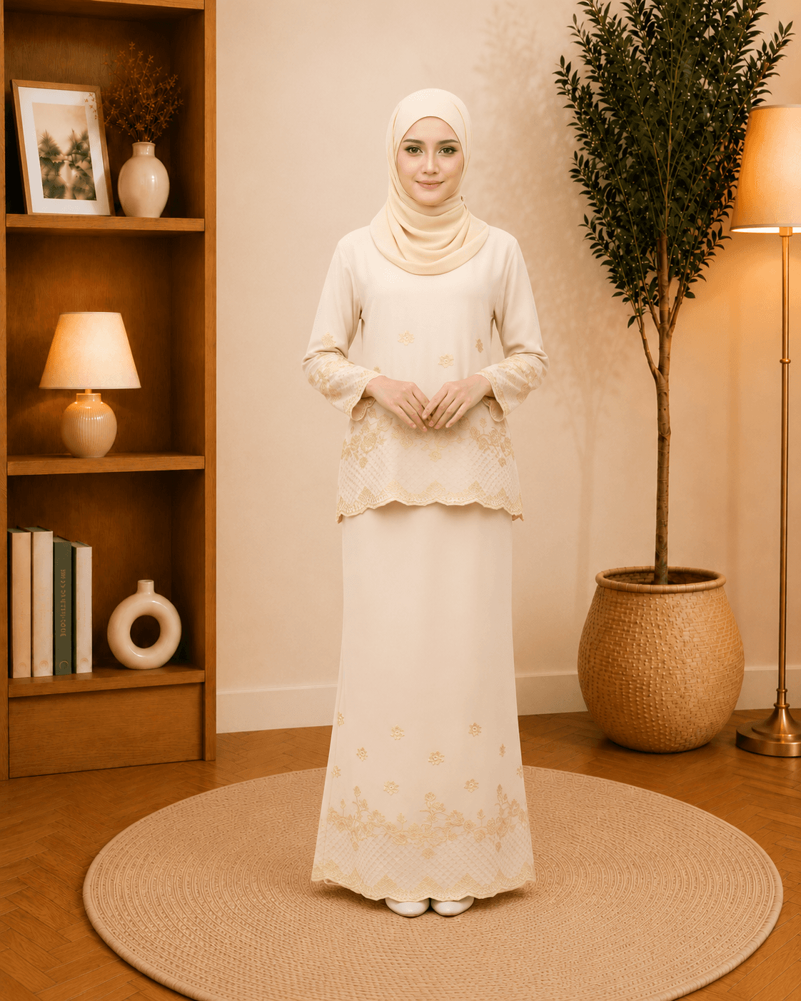 Kurung Mini Manisha Sulaman Kemas | Premium Como Crepe | Saiz S-3XL
